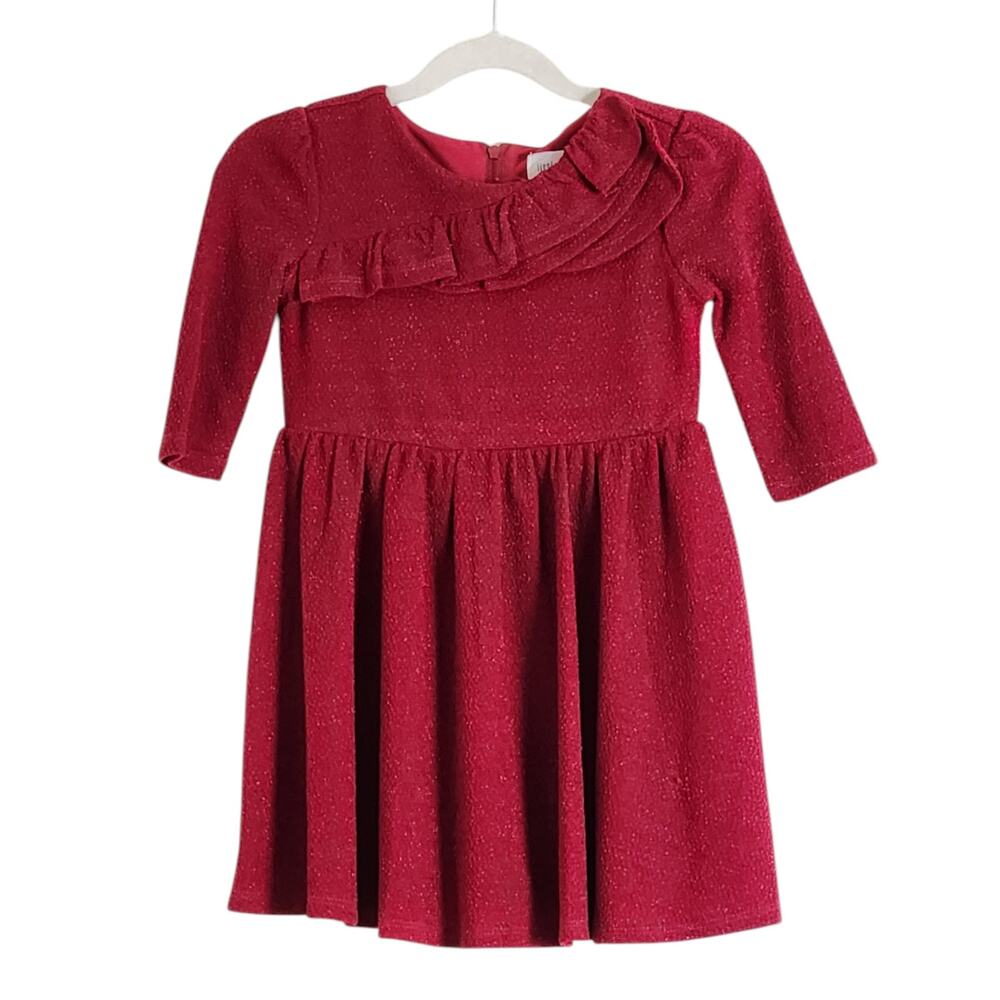 Little Angels Girls Dress 3T Red Sparkle Party Holiday NWT